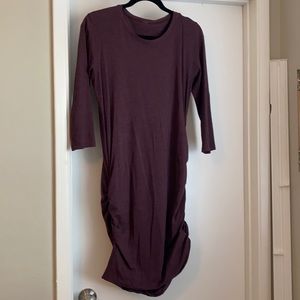 lululemon athletica Asymmetrical Ruched Dress in Deep Plum